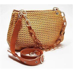 HOUSE OF WANT We Inspire Vegan Faux Leather Shoulder Gold Bag